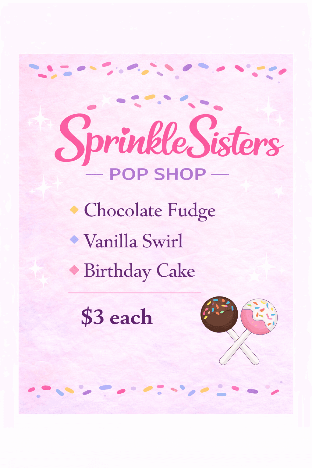 SprinkleSisters menu